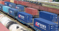 Chinese cargo being moved by train on the rise