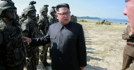 N. Korean leader inspects simulated attack on S. Korean border islands