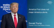 America first does not mean America alone,’ Trump tells sceptical audience in Davos