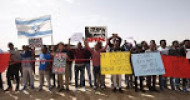 Hundreds of Asylum Seekers Protest Imprisonment by Israel Outside Jail By Almog Ben Zikri
