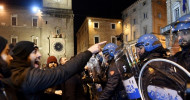 Far-right demonstrators clash with police at banned protest in Macerata