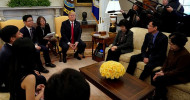 US President Trump hosts 6 North Korean defectors in Oval Office