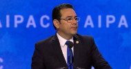 Guatemala president tells AIPAC he’ll move embassy to Jerusalem in May