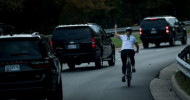 Virginia cyclist who flipped off Trump’s motorcade is suing employer for firing her