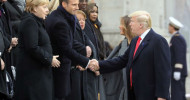 Trump and Putin join Macron in sombre Paris ceremony