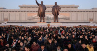North Koreans pay tribute to Kim’s father in freezing cold