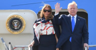 Donald Trump arrives at Stansted Airport for three-day state visit